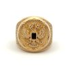 14k Yellow Gold Double-Headed Eagle Russian Symbol Ring with CZ (Size 11)