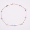 14k Yellow Gold Fancy Evil Eye Anklet
